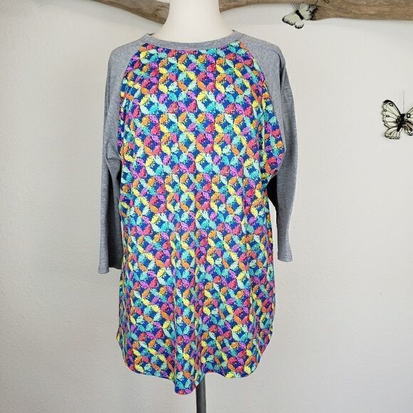 Lularoe randy primary colors gray sleeves - Picture 1 of 5